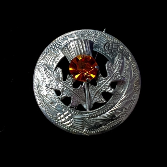 Ward Bros Jewelry - Vintage Sterling Scottish Pin Silver Hallmarked Ward bros Thistle  Brooch